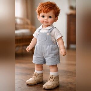 Vintage Antique 1950's Baby Doll Toddler Leather Scruffy Shoes Size 5.5/6.0